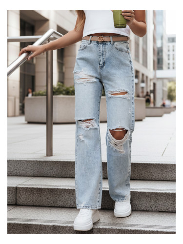 Дамски дънки с широки крачоли и разкъсвания