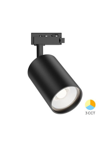 LED прожектор за релса, двупроводна шина, 30W, 230VDC, 2960lm, 3в1 цвята, BD40-00681, черен корпус