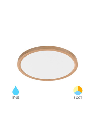 LED плафон JADE, 36W, 230VAC, 3960lm, 3в1 цвята, IP40, ф400x23mm, BP07-00487