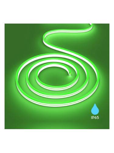 Влагозащитена LED неонова лента, 6W/m, 230VAC, IP65, зелен, BS02-00015