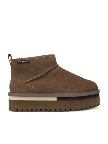 Апрески Tommy Jeans Tjw Flatform Snow Boot Suede EN0EN02841 Кафяв