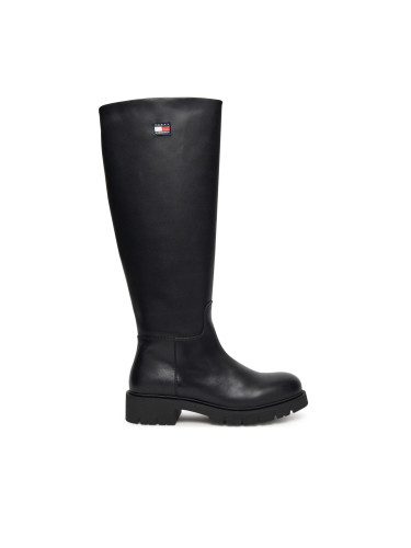 Ботуши Tommy Jeans Tjw Stretchy Long Shaft Boot EN0EN02828 Черен