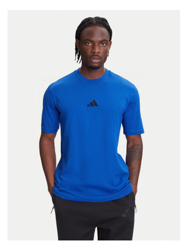 adidas Тишърт Essentials Small Logo JF1094 Син Regular Fit