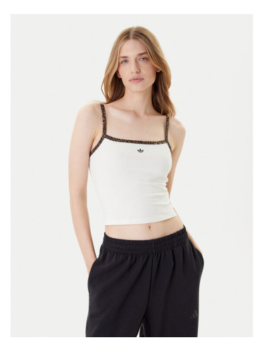 adidas топ Leopard JW7309 Бял Slim Fit