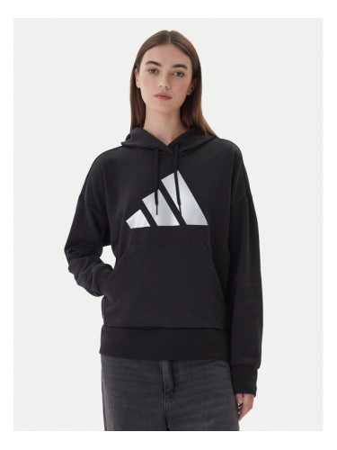 adidas Суитшърт Holiday Metallic Graphic JV8526 Черен Regular Fit