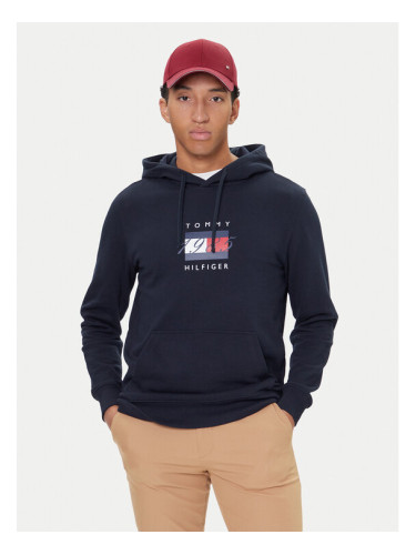 Tommy Hilfiger Суитшърт Linear Flag MW0MW41332 Тъмносин Regular Fit