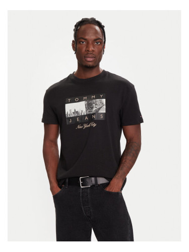 Tommy Jeans Тишърт DM0DM22464 Черен Regular Fit