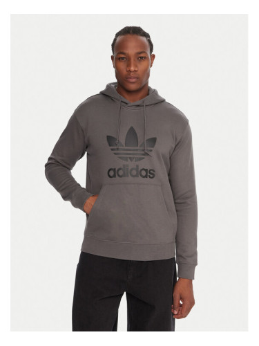 adidas Суитшърт adicolor Classics Trefoil JY3765 Сив Regular Fit