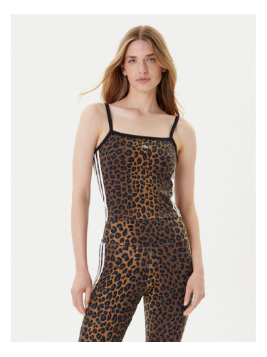 adidas топ Leopard JW7310 Кафяв Slim Fit