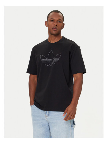 adidas Тишърт Studded JY2806 Черен Loose Fit
