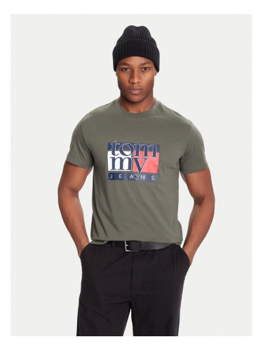 Tommy Jeans Тишърт DM0DM21977 Каки Regular Fit