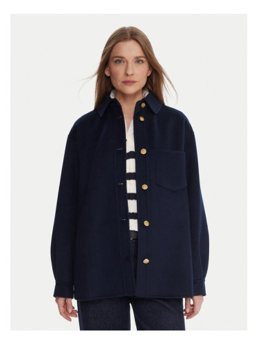 Tommy Hilfiger Вълнено палто WW0WW46558 Тъмносин Relaxed Fit