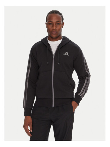 adidas Суитшърт Holiday 3-Stripes JM1695 Черен Regular Fit