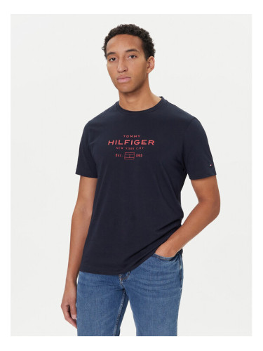 Tommy Hilfiger Тишърт Stack Graphic MW0MW40002 Тъмносин Regular Fit