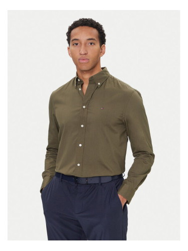 Tommy Hilfiger Риза MW0MW37550 Каки Regular Fit
