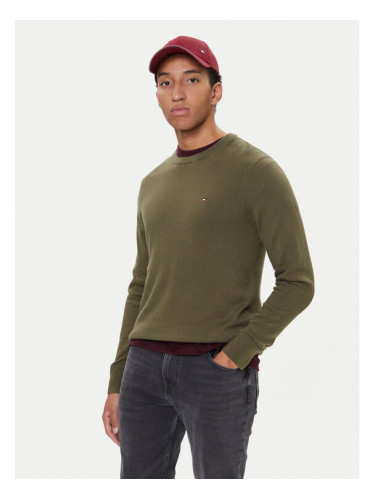 Tommy Hilfiger Пуловер MW0MW28046 Зелен Regular Fit