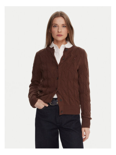 Tommy Hilfiger Кардиган WW0WW47463 Кафяв Regular Fit