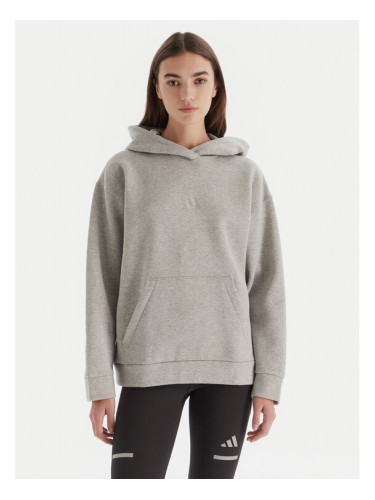 adidas Суитшърт ALL SZN Holiday Glitter Fleece JV5757 Сив Loose Fit