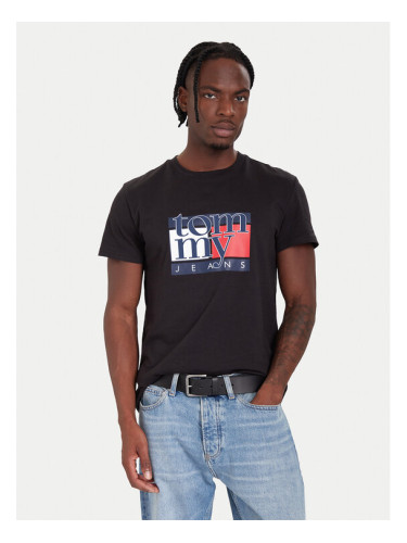Tommy Jeans Тишърт DM0DM21977 Черен Regular Fit