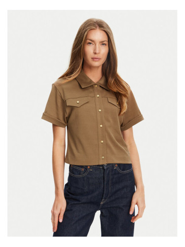 Tommy Hilfiger Риза Gold Button WW0WW44626 Кафяв Regular Fit