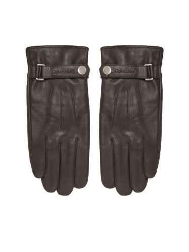 Calvin Klein Мъжки ръкавици Logo Strap LV04D8035G Кафяв