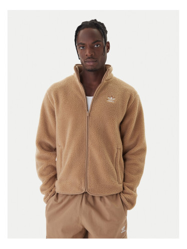 adidas Полар Trefoil Essentials Teddy JW3530 Бежов Loose Fit