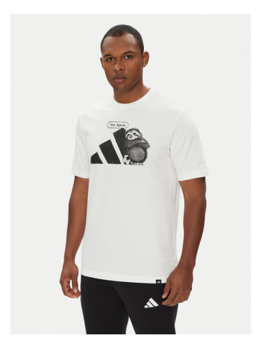 adidas Тишърт Yay Sports Graphic JL9256 Бял Regular Fit