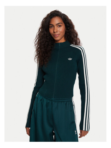 adidas Долнище анцуг adicolor Satin JV7511 Зелен Wide Leg
