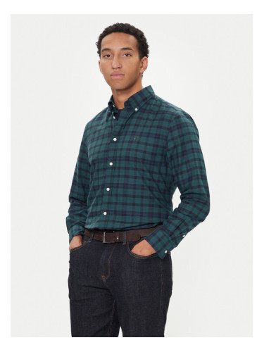 Tommy Hilfiger Риза MW0MW41493 Зелен Regular Fit