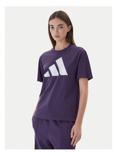 adidas Тишърт Holiday Metallic Graphic JV8527 Виолетов Regular Fit