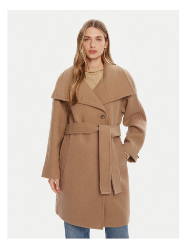 Calvin Klein Вълнено палто LV044D557G Бежов Regular Fit