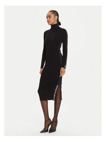 Elisabetta Franchi Плетена рокля AM-03S-56E2-V390 Черен Slim Fit