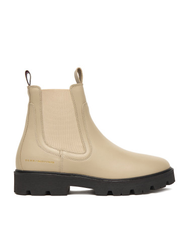 Боти тип челси Tommy Hilfiger Lthr Low Chelsea FW0FW08775 Екрю