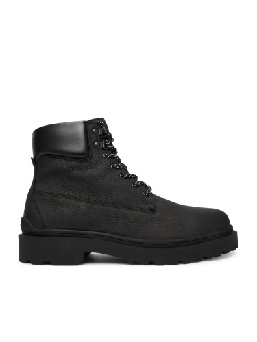 Зимни обувки Tommy Jeans Tjm Lace Up Boot Leather EM0EM01629 Черен
