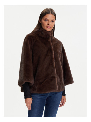 Kontatto Кожено палто SV402C Кафяв Regular Fit