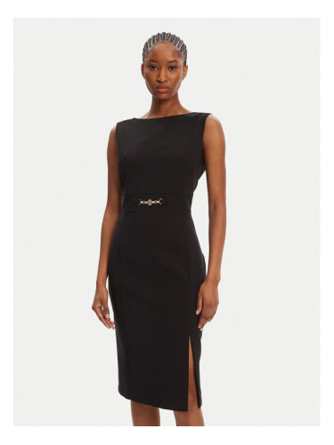 Fracomina Коктейлна рокля FR25WD2001W42901 Черен Regular Fit