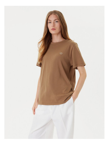 TWINSET Тишърт 252TP2057 Кафяв Loose Fit