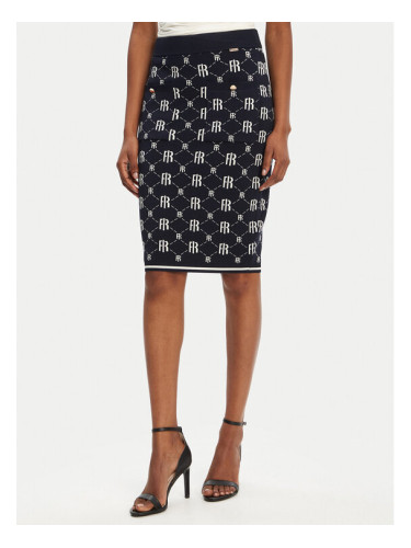 Fracomina Пола тип молив FR25WG4009K414F8 Тъмносин Slim Fit