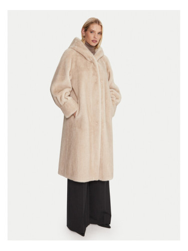 Luisa Spagnoli Кожено палто Savelli 542439 Черен Loose Fit