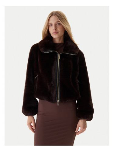 Fracomina Кожено палто FQ25WC4002O44501 Кафяв Regular Fit