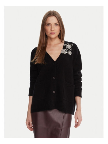 KAOS Кардиган RI1KT023 Черен Regular Fit