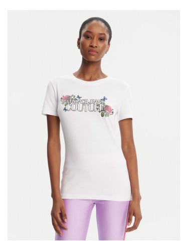 Versace Jeans Couture Тишърт 79HAHB00 CJB01 Бял Regular Fit