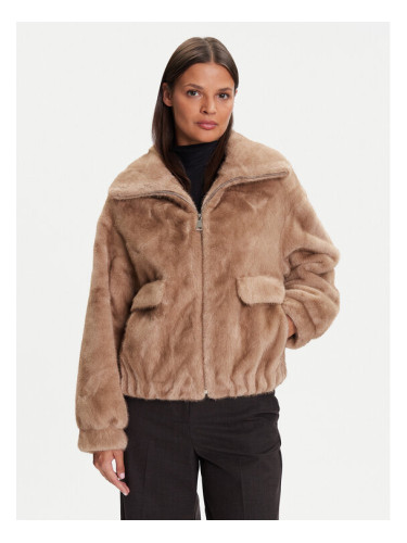 Kontatto Кожено палто Alba GV102N Кафяв Regular Fit