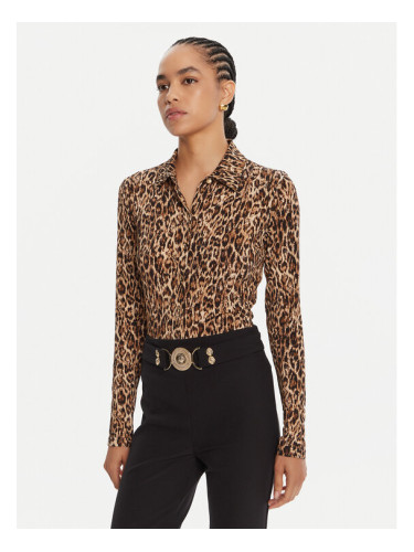 Just Cavalli Риза 79PAL228 JS496 Кафяв Slim Fit