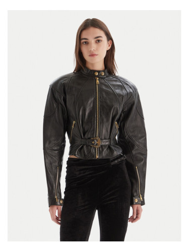 Versace Jeans Couture Кожено яке 79HAVP03 CP021 Черен Regular Fit