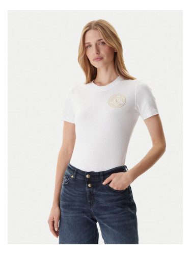 Versace Jeans Couture Тишърт 79HAHT01 CJ03T Бял Regular Fit