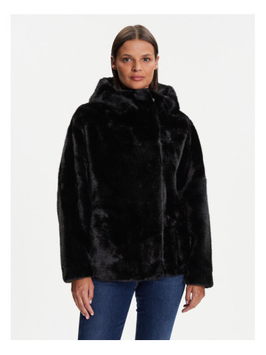 Kontatto Кожено палто Scarlett GV103N Черен Regular Fit