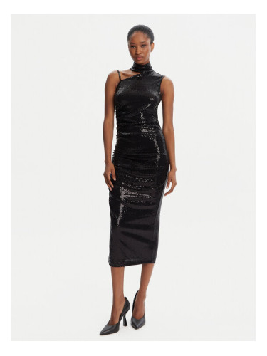 Versace Jeans Коктейлна рокля Side Curly Plachet D 79HAO909 Черен Slim Fit