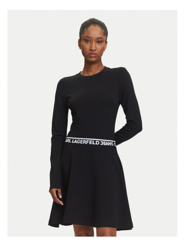 Karl Lagerfeld Jeans Ежедневна рокля A3W13009 Черен Regular Fit