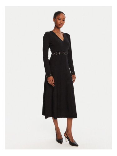 TWINSET Плетена рокля 252TP3271 Черен Regular Fit